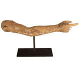 Antique Carved Saint
s Arm Mounted on Stand