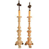 Pair Italian candlesticks converted to lamp bases