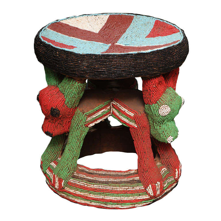 Most Charming Beeaded Stool From Cameroon
