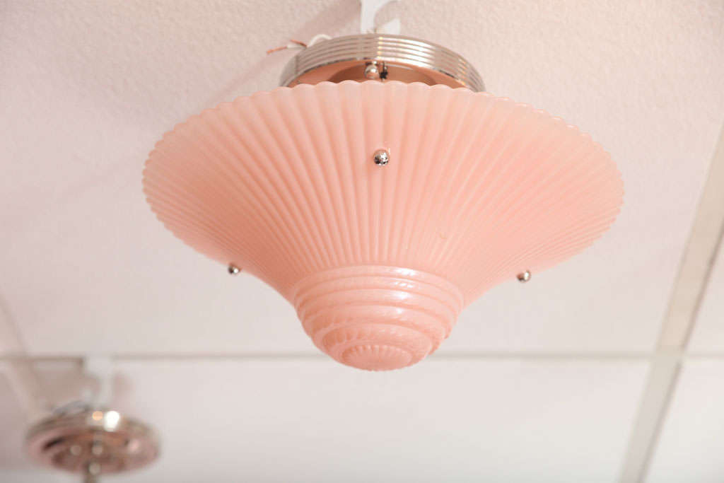 Pair of Deco, Pink Chandeliers, Hot Pink at 1stdibs