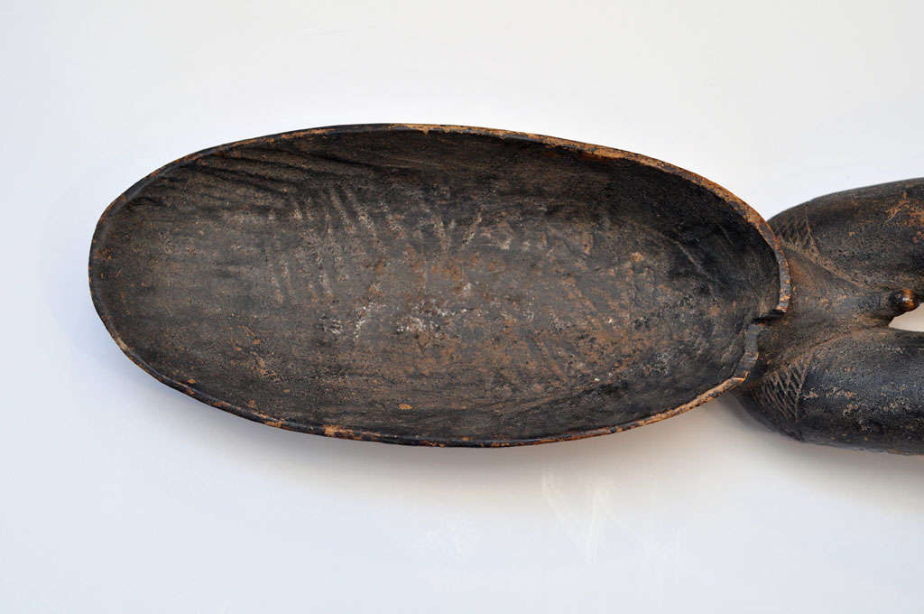 Wood African Art-Anthropomorphic Ceremonial Spoon/bowl For Sale