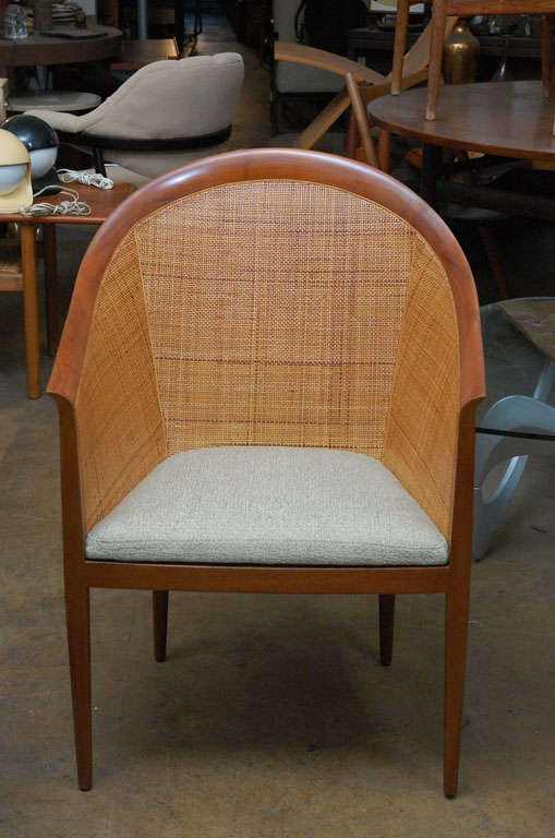 Pair of cane armchairs by Kipp Stewart for Directional In Good Condition In Los Angeles, CA