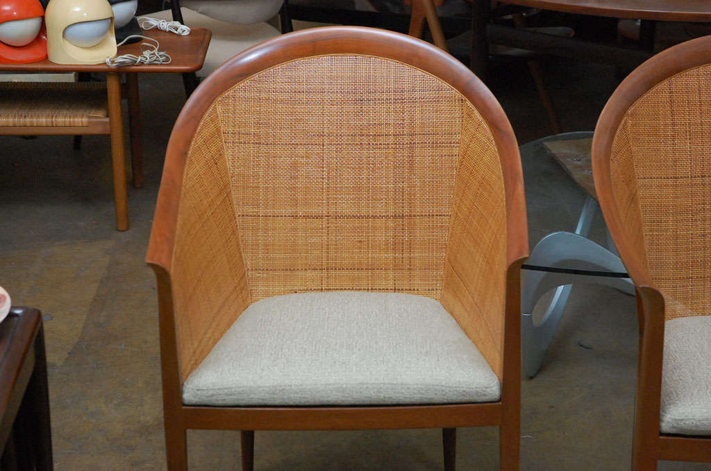 Mid-20th Century Pair of cane armchairs by Kipp Stewart for Directional