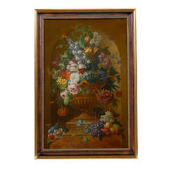18th Century Swedish Floral Oil on Canvas Painting 4