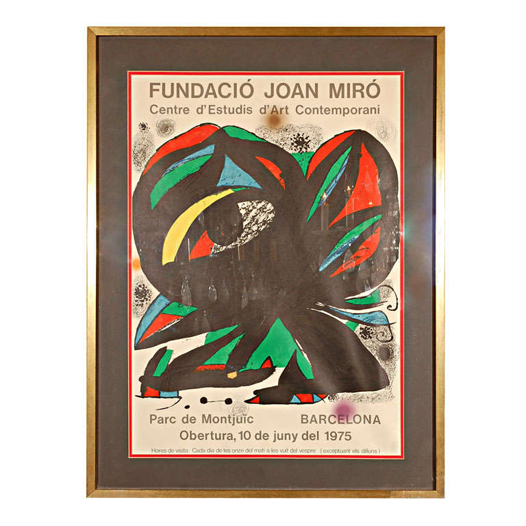 Original Poster by Miró for the Opening of the "Fundació Joan Miró," 1975