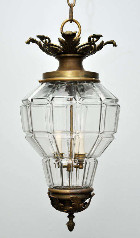 Glass and Brass Suspended Lantern