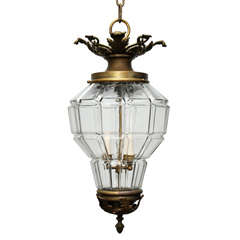 Glass and Brass Suspended Lantern