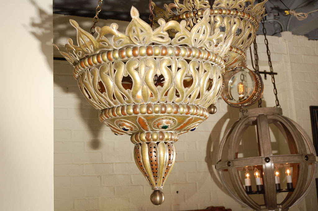 Restored Pair of Moroccan Fixtures In Good Condition For Sale In Los Angeles, CA
