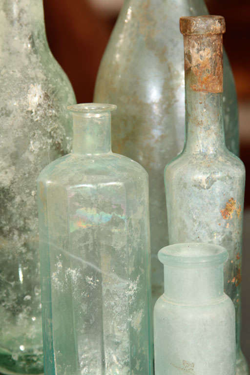 American set of 5 aqua bottles