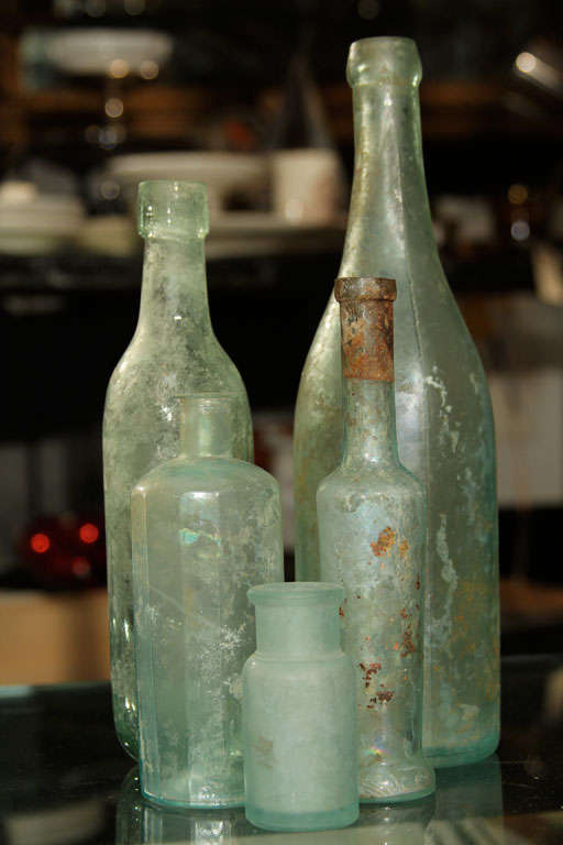 set of 5 aqua bottles 5