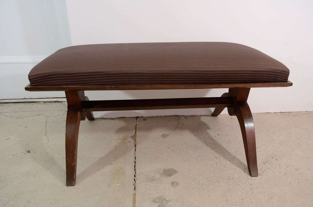 French 1940's Oak Bench by Dominique For Sale