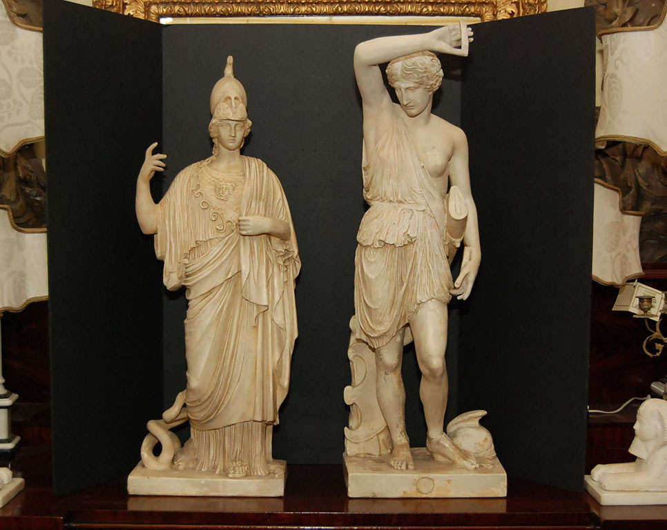 Late 19 Century Plaster Classical Statues