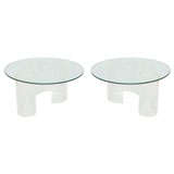 Sensuous Curved Lucite Based Side Tables