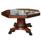 Antique A Fine English Regency Octagonal Rosewood Center/Dining Table