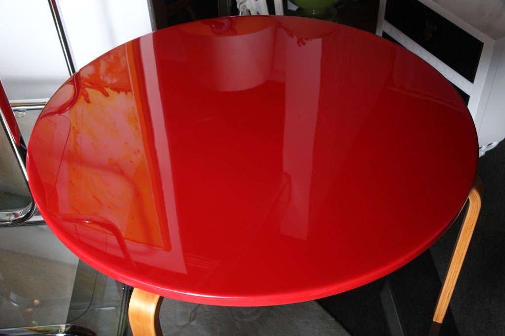 Wood Alto  Red Top Lacquered Cocktail Table