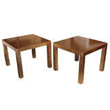 Lovely Pair of  Gold Leaf  End Tables With Coral Accent