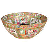 Large Rose Medallion Punch Bowl