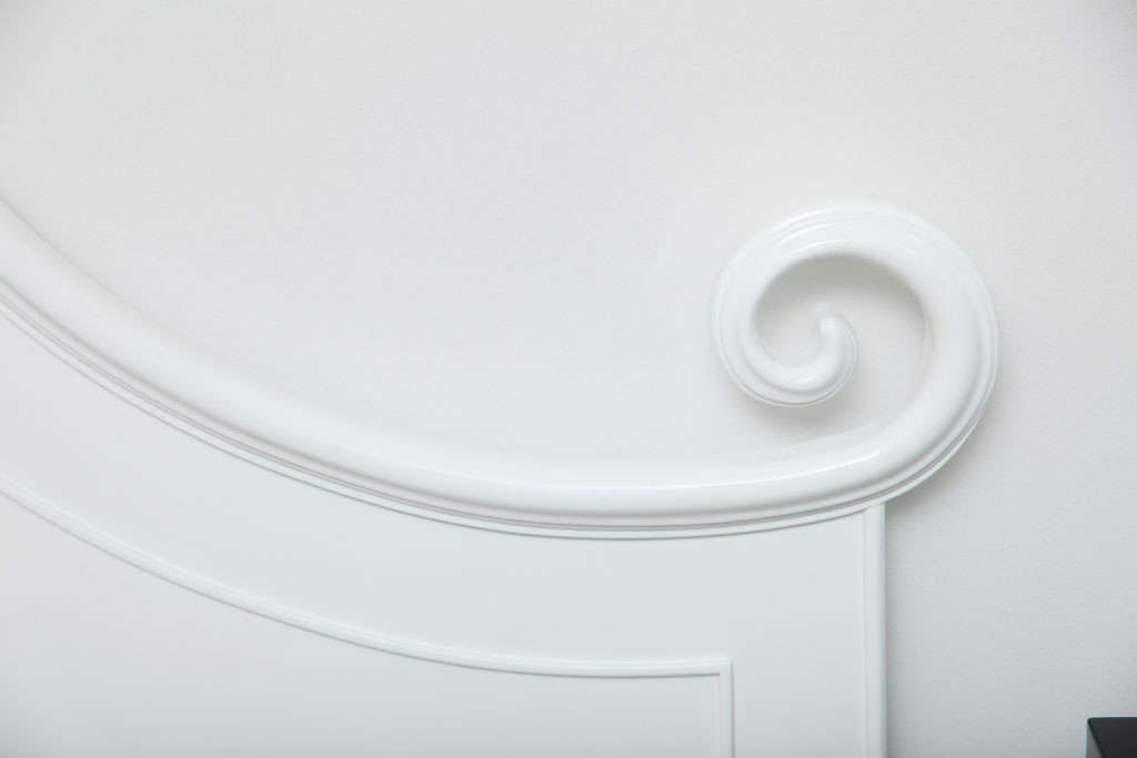Hollywood Regency White Lacquer Headboard at 1stdibs
