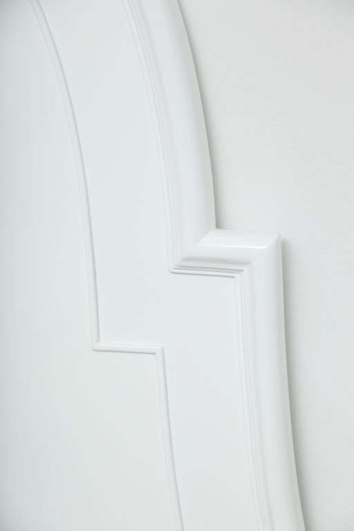 Hollywood Regency White Lacquer Headboard at 1stdibs