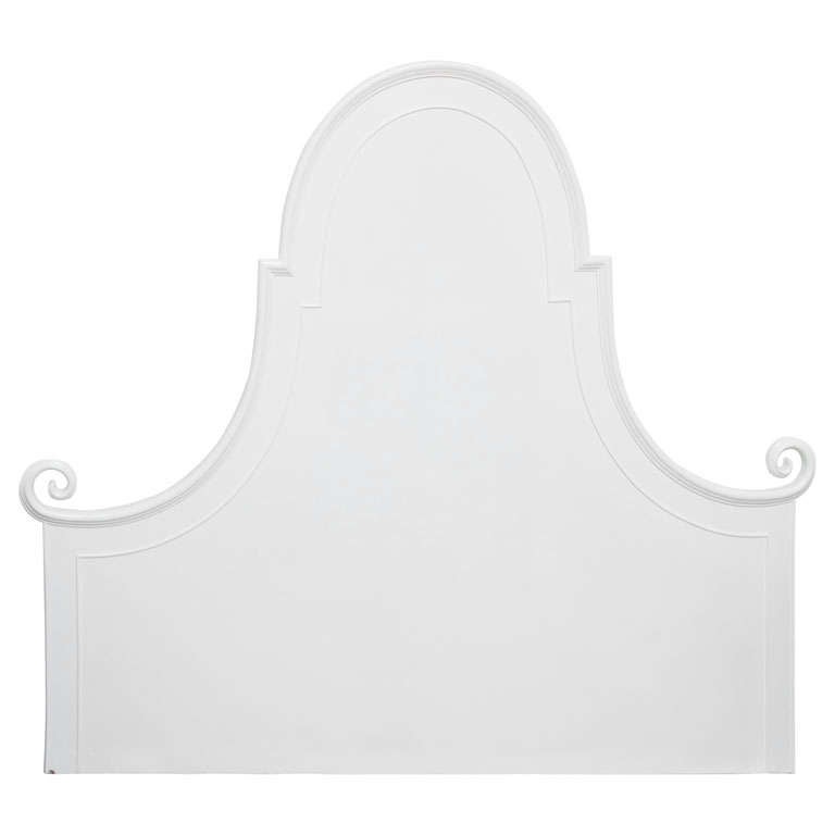 Hollywood Regency White Lacquer Headboard at 1stdibs