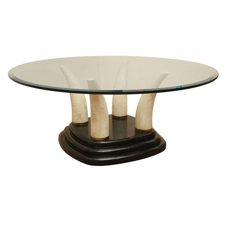 Tessellated Stone Tusk Cocktail Table For Sale