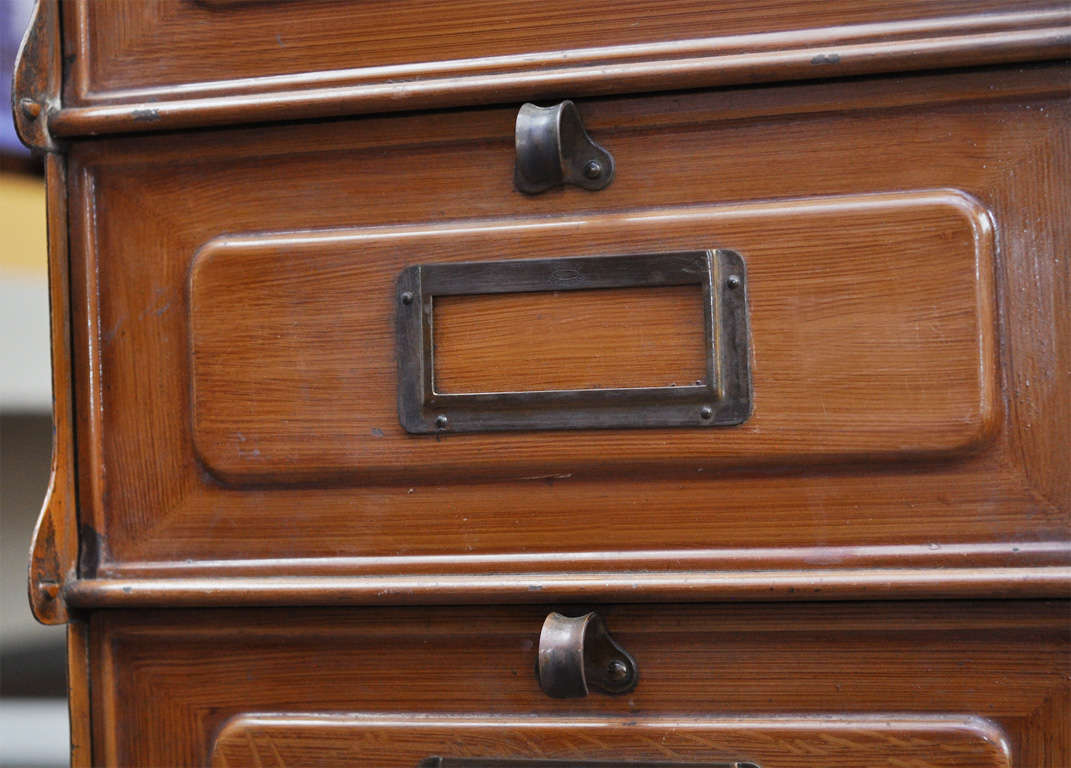 French Pair of Faux Painted Metal Multi-Drawer Cabinets