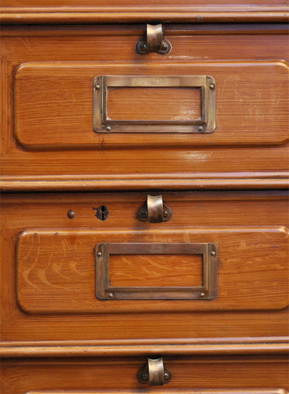 20th Century Pair of Faux Painted Metal Multi-Drawer Cabinets