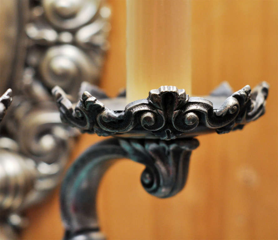 20th Century American silver wash sconces