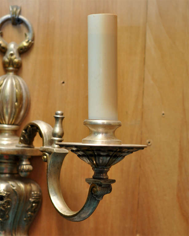 American silver wash two arm sconces.  We have 2 pairs priced at $3400/ pair