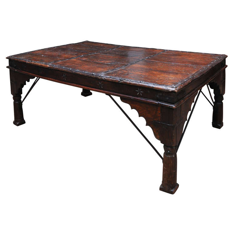 Indian Wood and Iron Table at 1stdibs