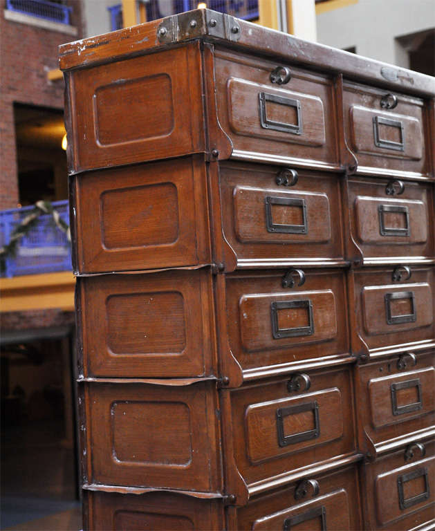 Pair of Faux Painted Metal Multi-Drawer Cabinets at 1stDibs