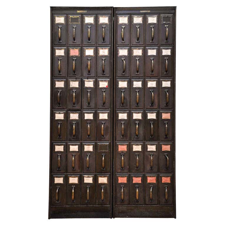 Pair of American metal vertical file cabinets at 1stDibs