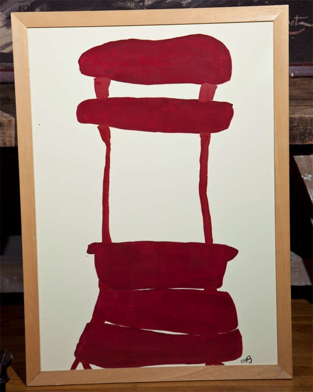 Peinture à l'encre et au papier de chaises de bistro de Paris par Caroline Beauzon