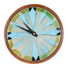 Vintage Enamel Faced Wall Clock