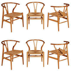 Set Of 6 Hans Wegner Wishbone Chairs