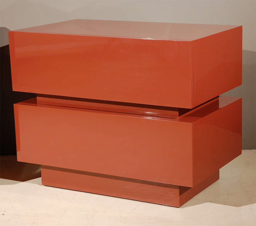 Pair Of StackedBox Night Stands at 1stdibs