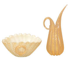 Barovier Large Shell Bowl & Large Pitcher