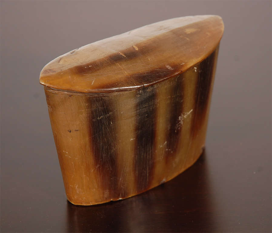 Hand carved Horn box with belt slot.