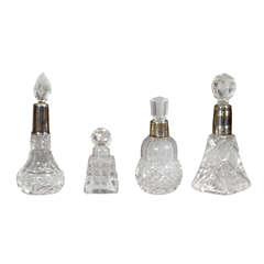 Antique Collection of Cut Crystal Perfume Bottles