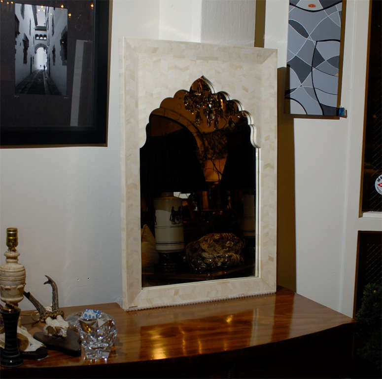 Vintage Bone Inlaid Mirror