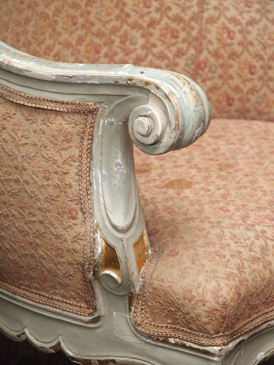 Rococo Revival 19th Century Italian Painted Armchair For Sale