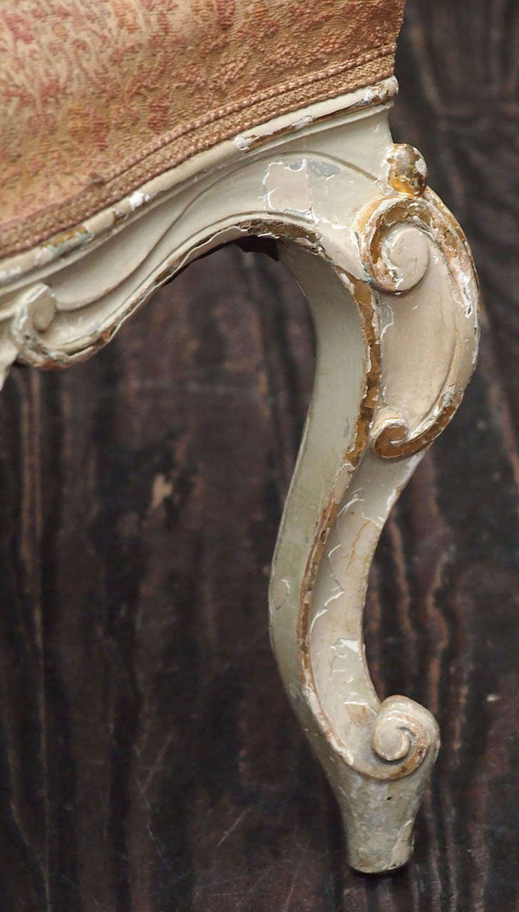 Wood 19th Century Italian Painted Armchair For Sale