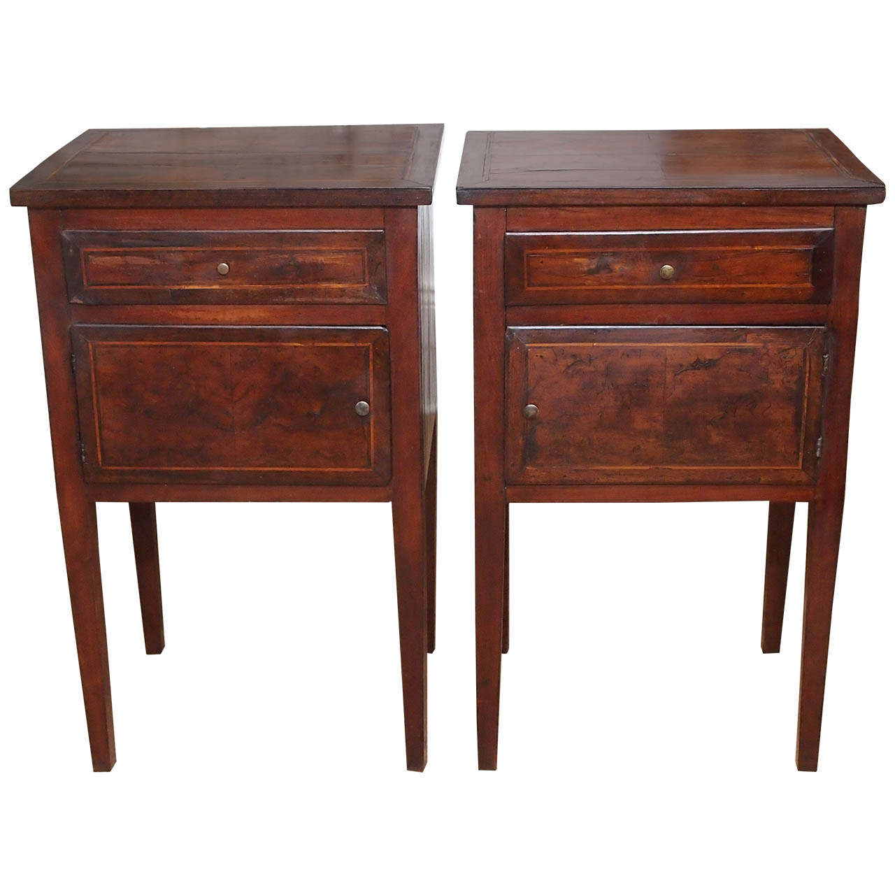 Pair Of Italian Inlaid Cabinets For Sale