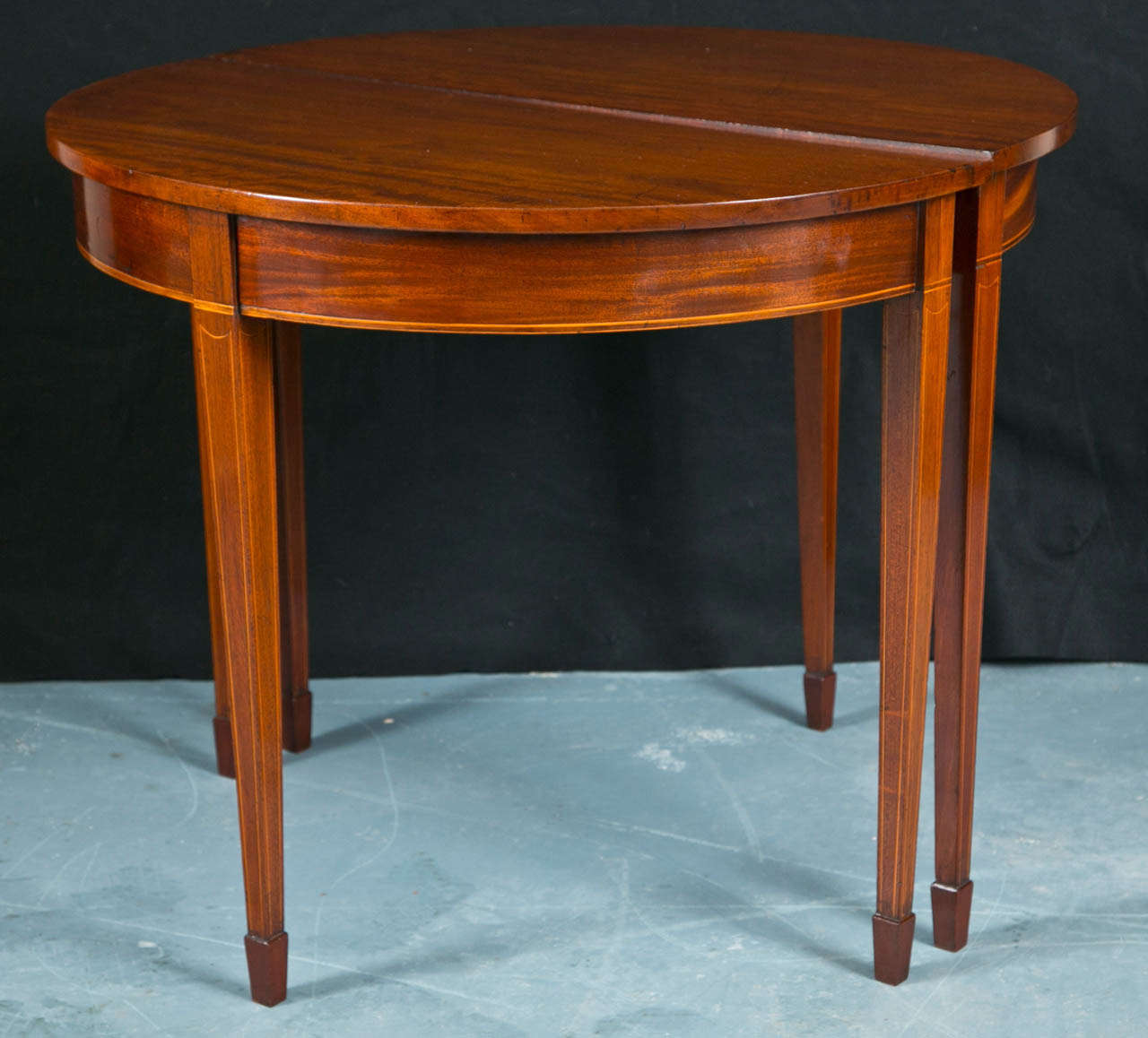Paire de tables Demilune en acajou 2