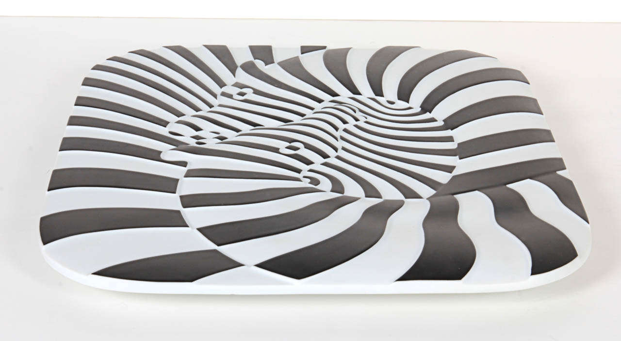 A limited edition porcelain wall sculpture by Victor Vasarely for Rosenthal. Edition: 1684/3000. Signed and dated 1977.