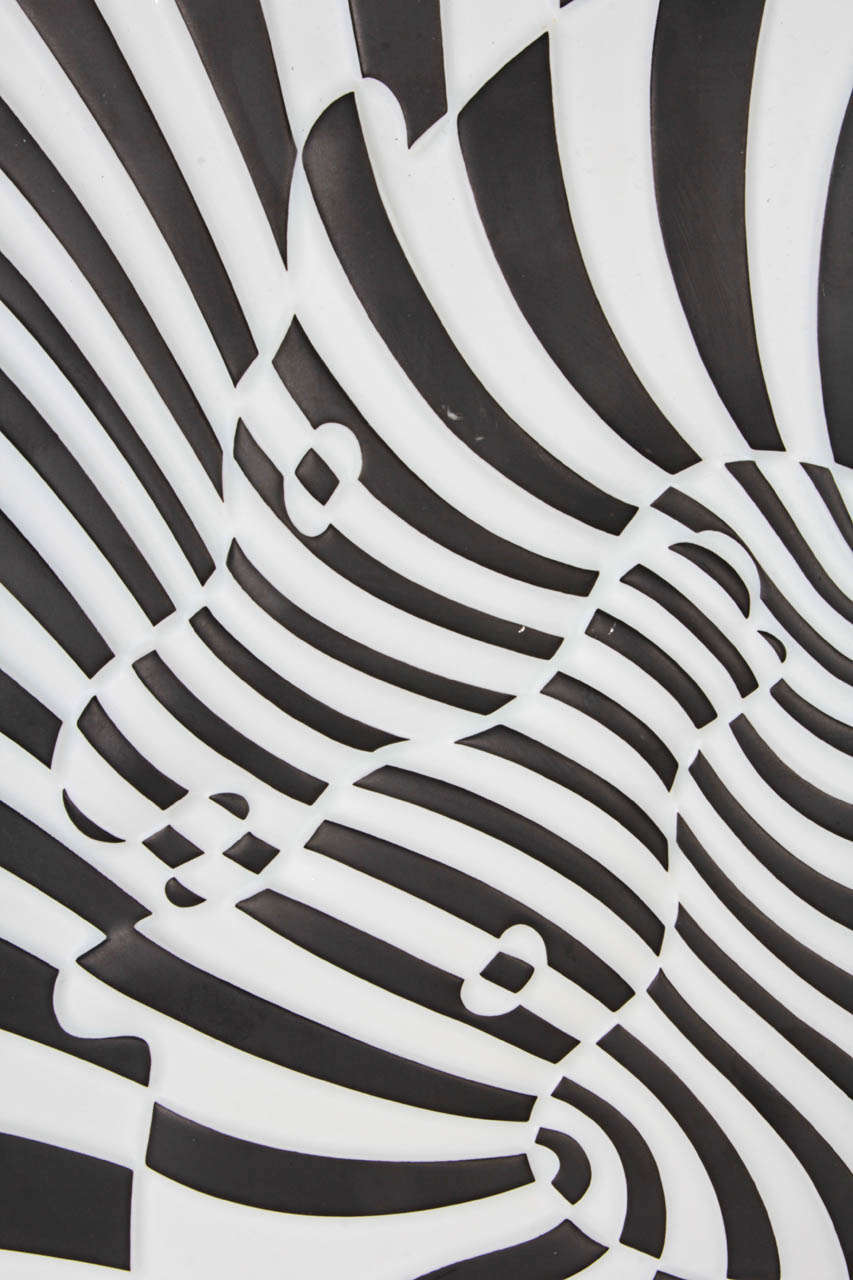 Mid-Century Modern Zebra Porcelain Wall Sculpture by Victor Vasarely for Rosenthal For Sale