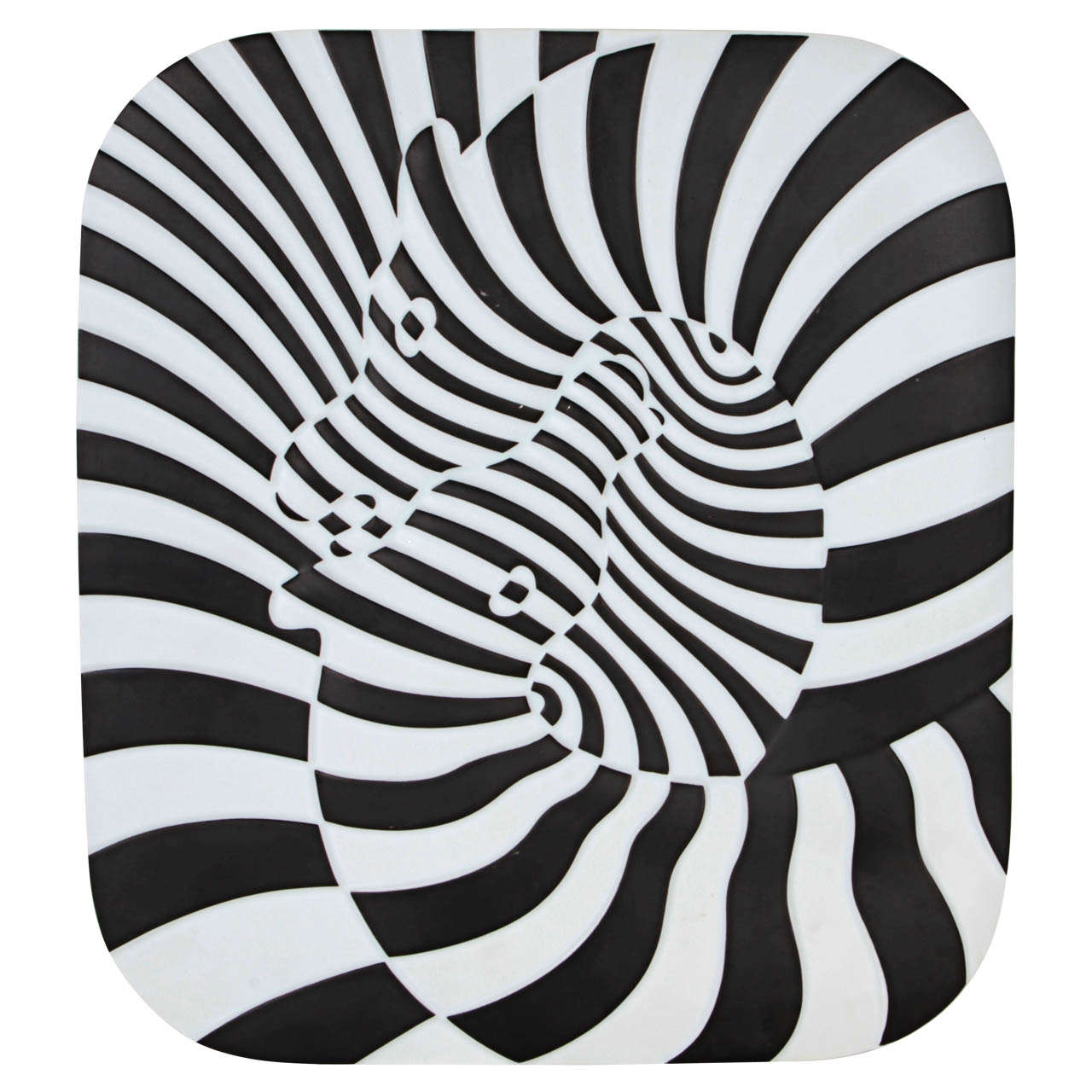 Zebra Porcelain Wall Sculpture by Victor Vasarely for Rosenthal For Sale