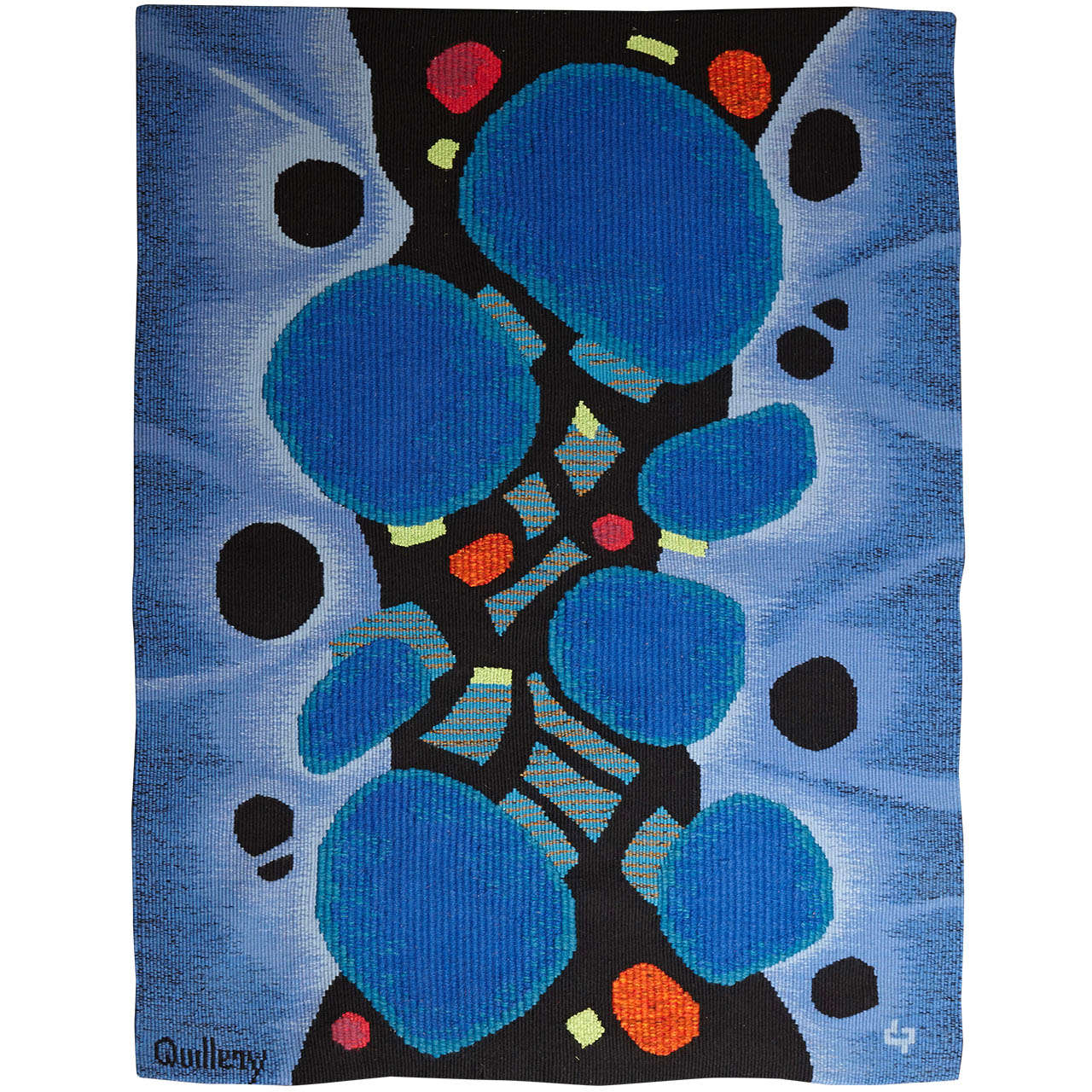 Abstract French Tapestry By Roger Querlly For Sale