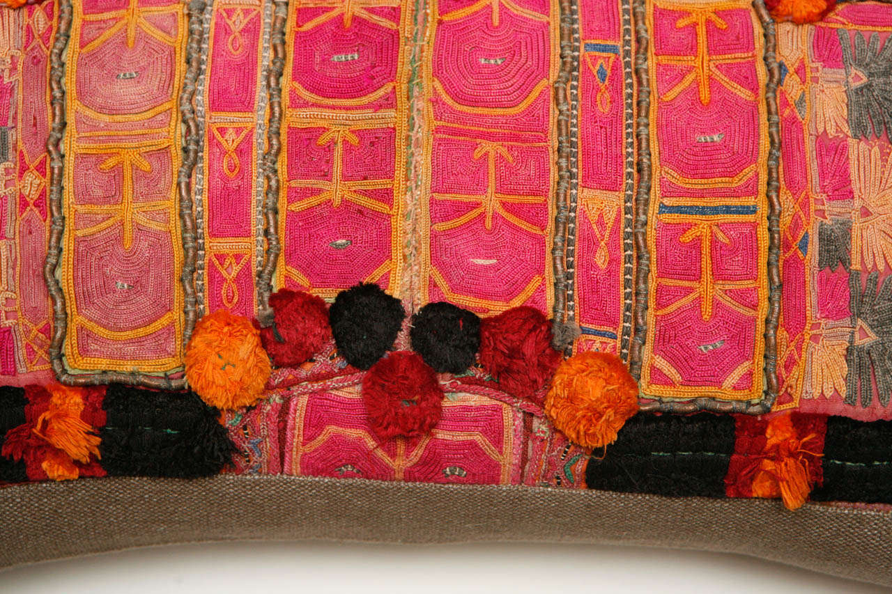 20th Century Embroidered Pashtun Afghani Pillows.
