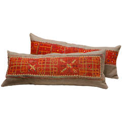 Antique Indian Banjara Belt Pillows.